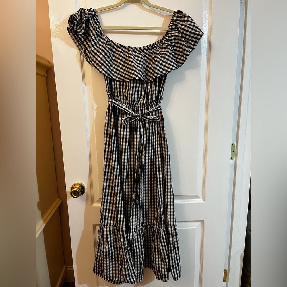 Grace Elements Off-Shoulder Gingham Midi Maxi Dress